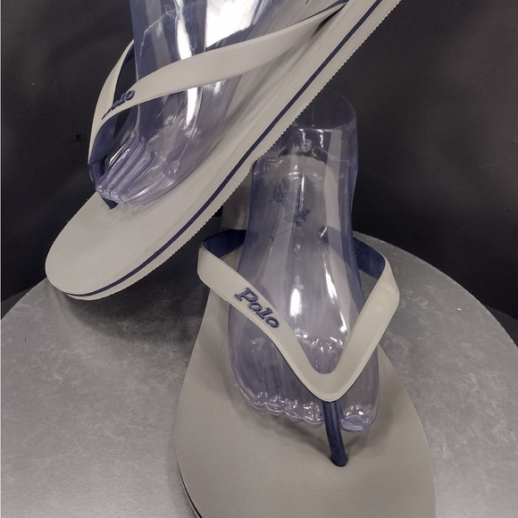 Polo White and Blue Flip Flops size 13/14 pre owned Exellent condition - Picture 7 of 7